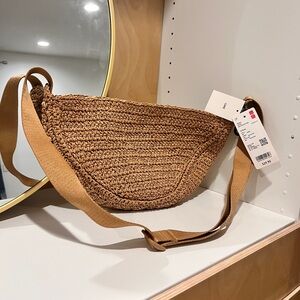 Uniqlo Brown Woven Crossbody Bag